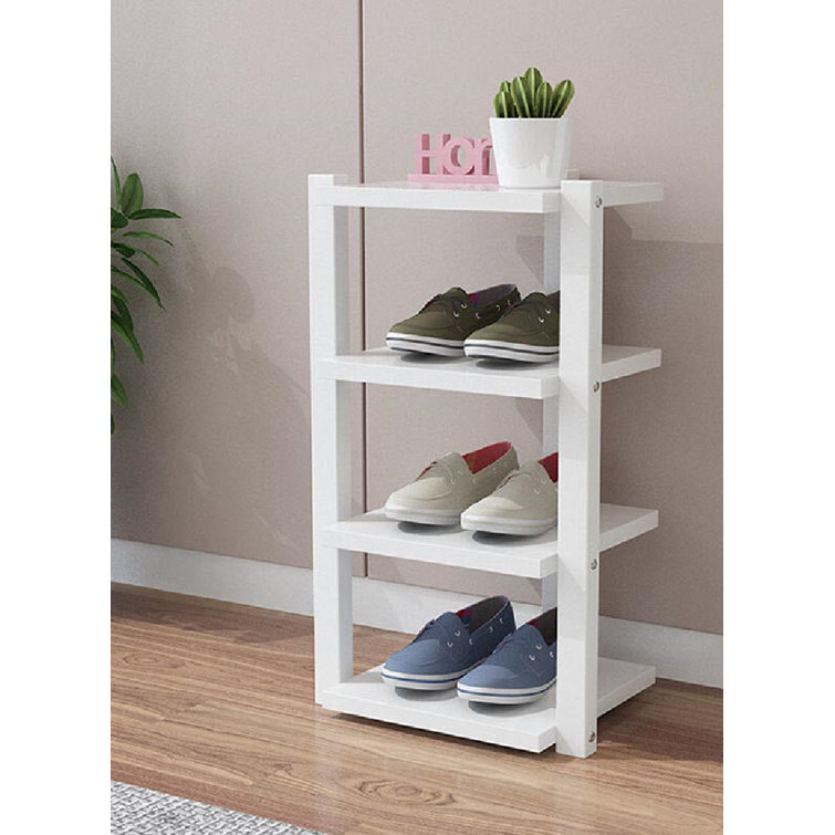 Shoe rack white discount wood